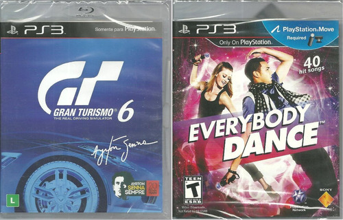 Kit Jogo Gran Turismo 6 + Everybody Dance Ps3 Midia Fisica