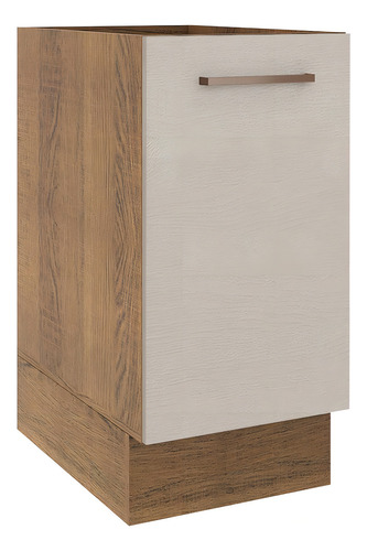 Gabinete Bajo Cocina Madesa Agata 60cm 1 Puerta Sin Encimera Color Marrón/Crema
