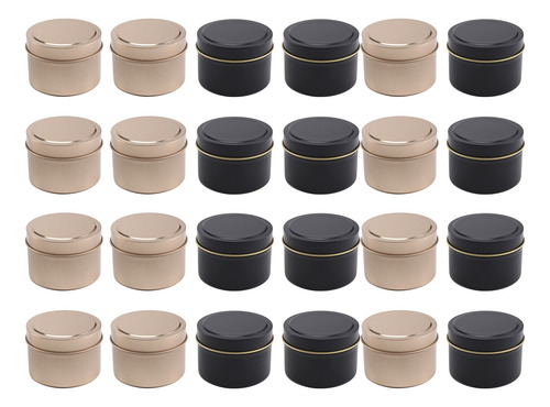 Paquete De 24 Latas Para Velas Con Tapas, 4 Onzas, Tarros De