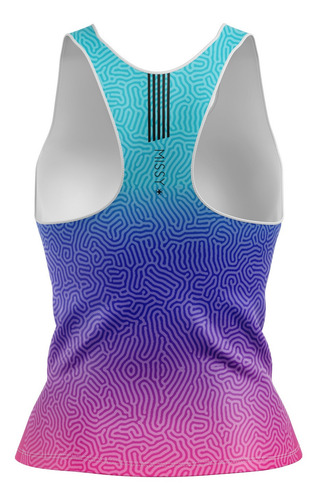 Imagem 3 de 4 de Camiseta Regata Beach Tennis Degrade Azul Rosa Sport