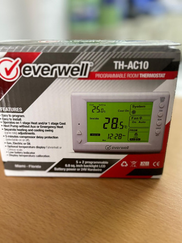 Termostato Digital 24v Everwell 