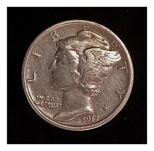 Estados Unidos 10 Cents 1917 Bueno Km 140