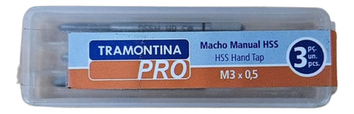 Macho Manual M3x0.5 Marca: Tramontina - 3 Piezas