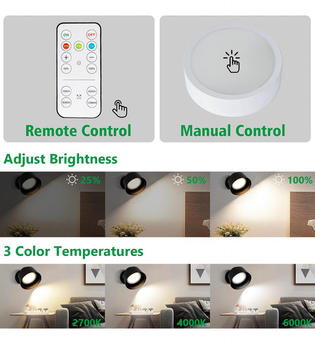 Lámpara De Pared Led Aiboo, Lámpara De Pared Recargable