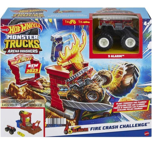 Hot Wheels Track Demolition Arena Challenges, color negro mate