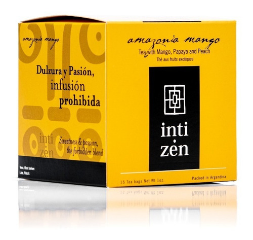 Imagen 2 de 4 de Te Inti Zen Caja 15 Saquitos 2 Gramos Amazonia Mango