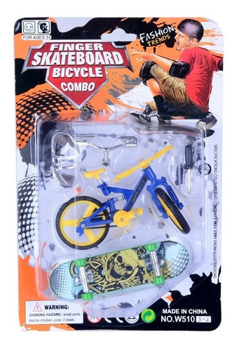 Kit Bike + Skate De Dedo Finger Skateboard Bicycle Combo