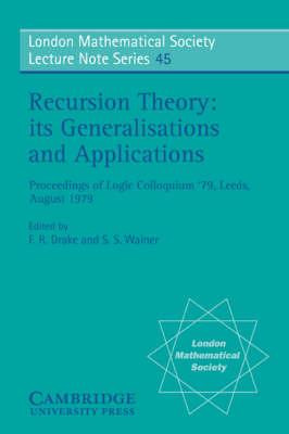 Libro Recursion Theory, Its Generalisations And Applicati...