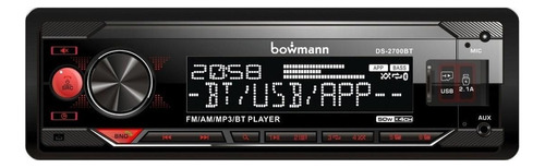 Radio de auto Bowmann DS-2700BT con USB, bluetooth y lector de tarjeta SD