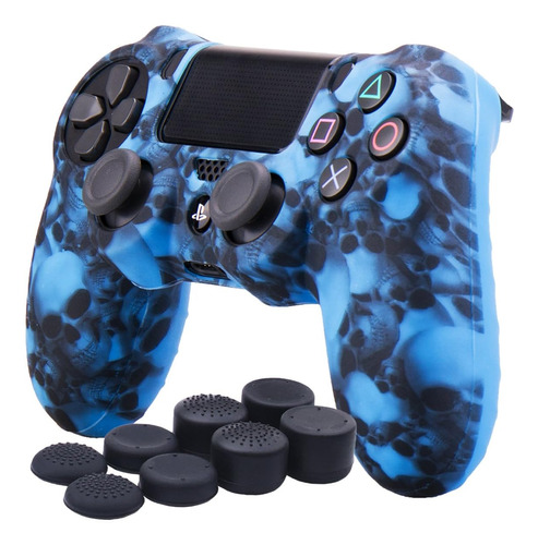 Funda Joystick Ps4 Yorha Skulls Blue