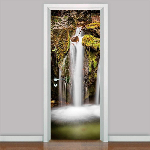 Adesivo Para Porta Paisagem Cachoeira 4-63x210cm