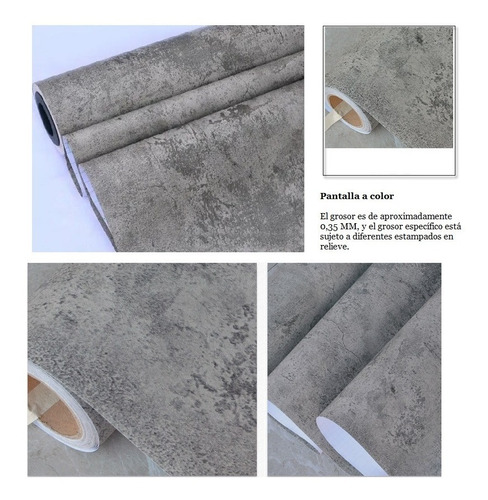 Imagen 3 de 8 de Papel Tapiz Cemento Retro Vinil Adhesivo Cocina Industrial