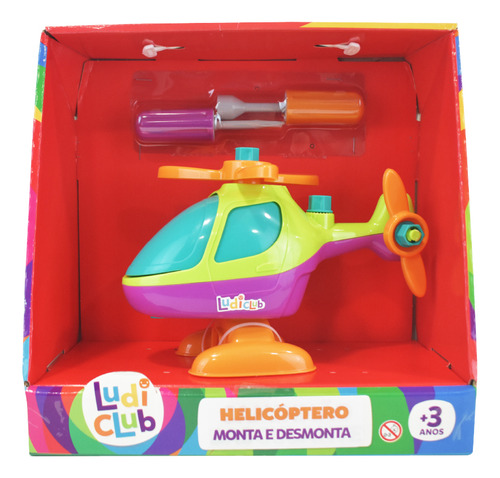Desarme de armas do Ludi Club com ferramentas Helicóptero usual de personagens multicoloridos em cores de tinta