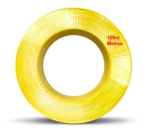 Cabo Fio Flexível 4mm Rolo 100mts Energia Eletrico Amarelo