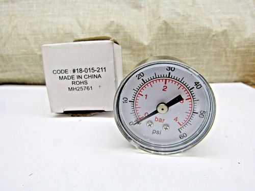 18- 015-211 0-60psi 1/8 Npt Air Pressure Gauge Jje