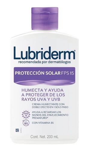 Crema Corporal Lubriderm protección Solar Uv 15 200 Ml
