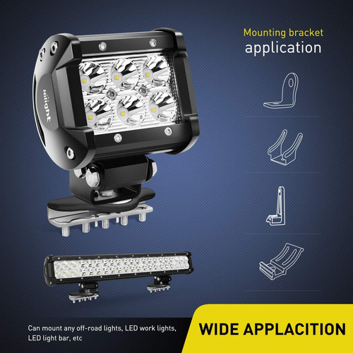 90025b Soportes De Montaje De Barra De Luz Led, 2 Pi 1126752
