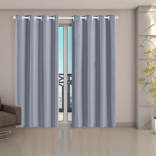 Cortina Blackout Class Corta Luz 70 % Tecido 2,70 M X 2,30 M Cor Gelo