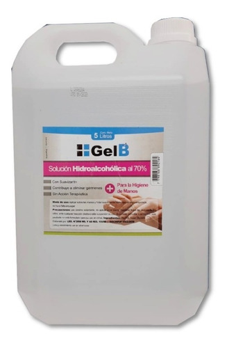 Sanitizante Desinfectante Alcohol Liquido 70% 5 Litros Anmat