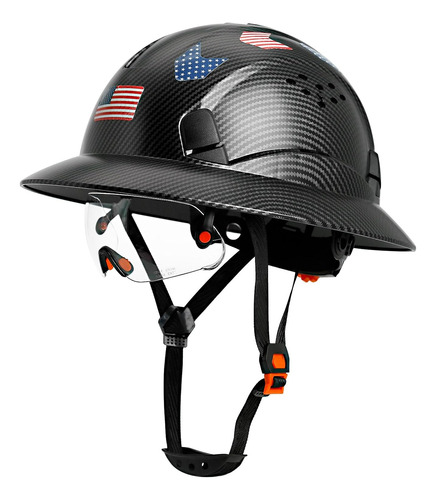 Casco Duro De Ala Completa Con Diseño De Fibra De Carbono Pe