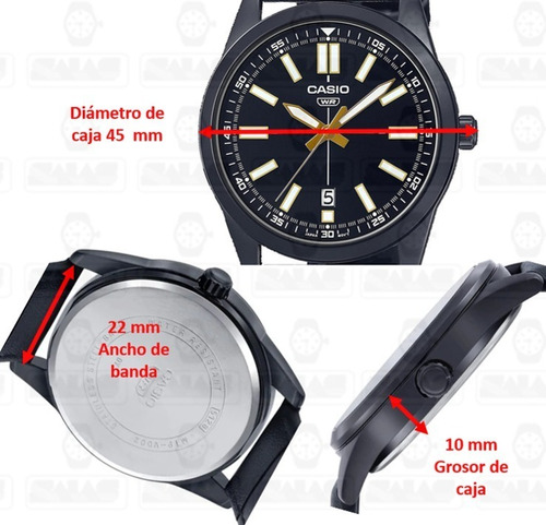 Reloj Casio Personalizado De Regalo Mtp-vd02bl-1e Correa