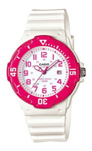 Reloj Dama Casio Lrw200 Rosa - Fechador Acabado Brillante Color Del Fondo Dorado Color De La Correa Lrw-200h-4b