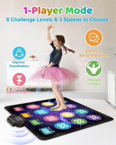 Almohadilla De Baile Dance Game Mat Gleamkid Con Luz Led Par
