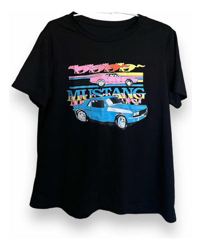 Polera Negra Auto Mustang Shein