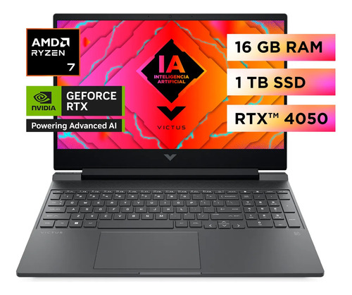 Notebook Hp Gamer 15-fb2019la R7 16gb Ram 1tb Ssd Rtx4050 6g