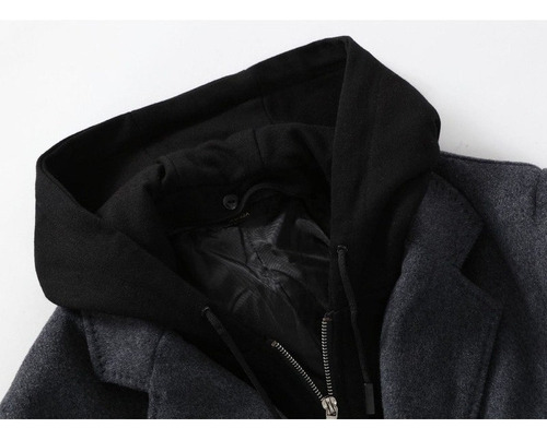 Abrigo Desmontable Capucha Casual Chamarra Para Hombre