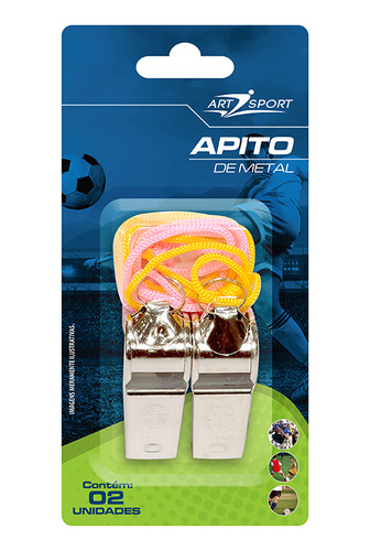 Kit 10 Apitos De Metal Com Cordão Profissional Esporte Cor Prateado