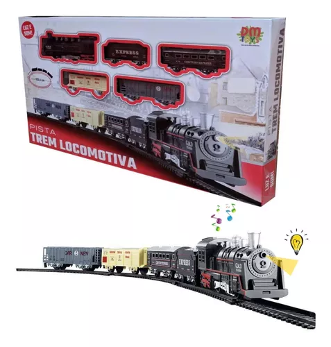 Trem Infantil de Brinquedo Locomotiva Expressa Com Trilhos Art Brink - Vou  Comprar