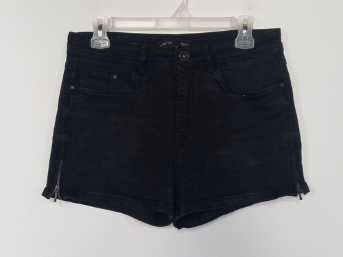 Short Jean Mujer Negro Carius Talle 28 Spandex Impecable 