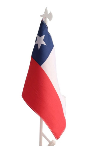 Pak 12 Bandera Chile Para Carro De 41cm Alto Plastico Fiesta