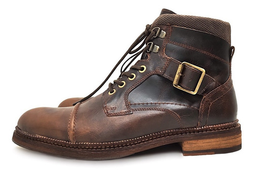 Imagen 5 de 10 de Bota Para Caballero Cintas Y Hebillas Piel Vacuno Premium