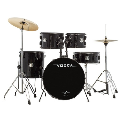 Bateria Acustica Vogga Urban Vpd120 Preta  C/ Banco E Prato