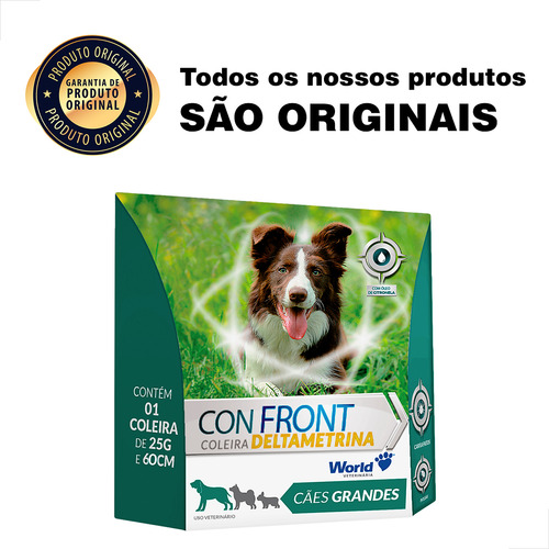 Kit 8 Un Coleira Antipulgas Cães Grande Confront 25 Grs
