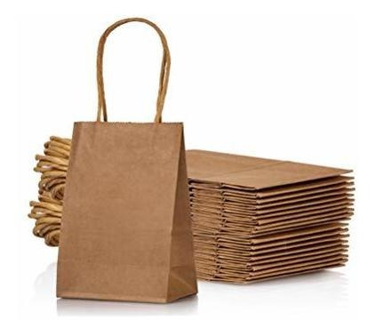 Bolsa De Papel Kraft Pequeña Con Asa Para Fiestas, 6 X 4,5 