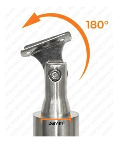 Soporte Estampado Articulado Para Pasamanos Pack X 2-a. Inox Color Acero inoxidable