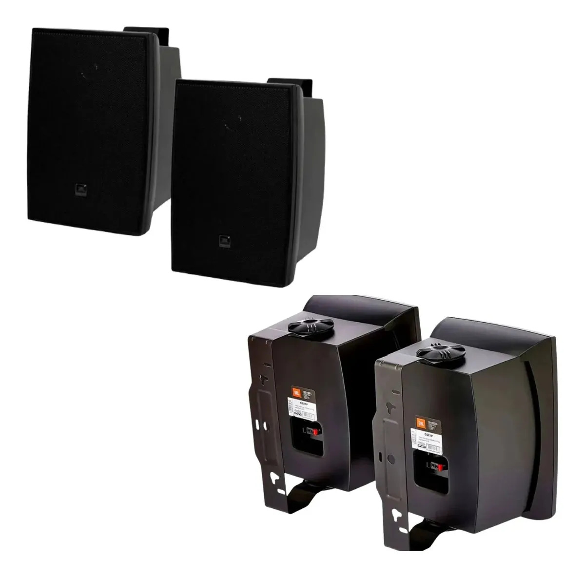Kit 2 Caixas Som Ambiente Jbl C621p Sobrepor Suporte 100wrms Clinicas Recepções Hotéis Escolas Supermercados Lojas Academia