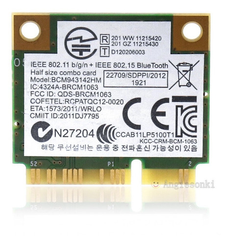 Tarjeta Wifi Bcm943142hm 802.11bgn Mini Pci-e 2.4g Bt 4.0 (Usado)