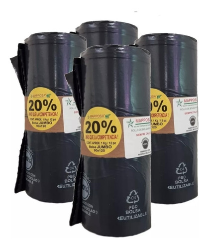 Bolsa Para Basura 90x120 - 3 Rollos