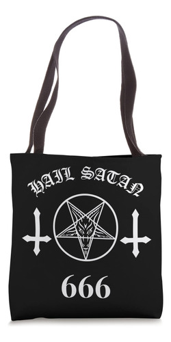 Hail Satan 666 Cruz Al Revés Pentagrama Satánico Bolsa De