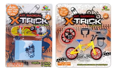 Kit Brinquedo Skate Bicicleta De Dedo C/ Rampa Acessórios