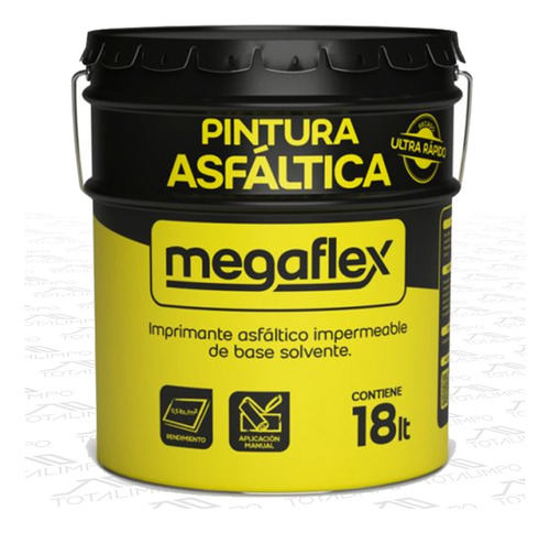 Pintura Asfaltica Megaflex 18 Lts Base Solvente