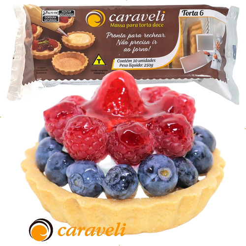 Massa Base Torta Doce Redondo 6cm Caraveli em Embalagem 10 Unidades
