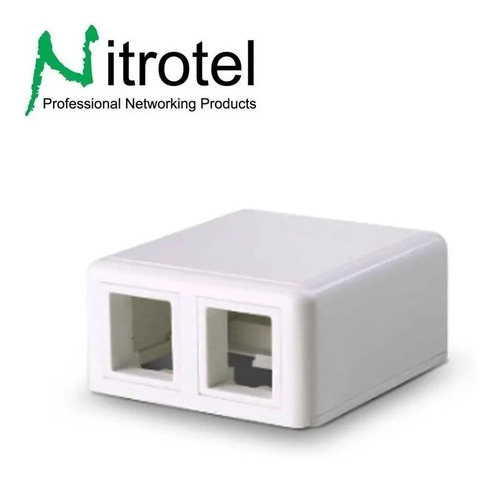 Cajetin Sobrepuesto Nitrotel 2 Puertos Rj-45 Para Jack Cat6