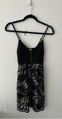 Vestido De Urban Outfitters Negro Y Estampado Mujer-