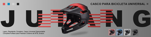 Jutang Casco De Bicicleta De Montaña Ajustable, Visera Extraíble,, Transpirable Y Ligero, Ideal Para Ciclismo Urbano Y De Montaña Soporte Barbilla Desmontable Negro