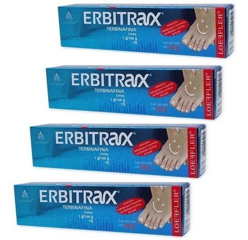 Erbitrax Terbinafina 30 G Antimicotico Loeffler / 4 Tubos